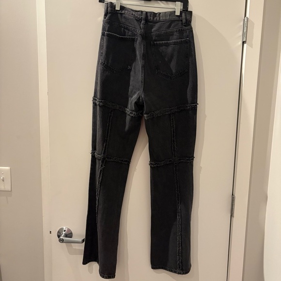 Pacsun Eco Frayed High Waisted Bootcut Jeans - Black - Picture 3 of 5